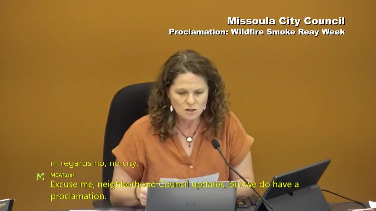 Missoula County proclaims July 19 2025 as wildfire smoke ready week