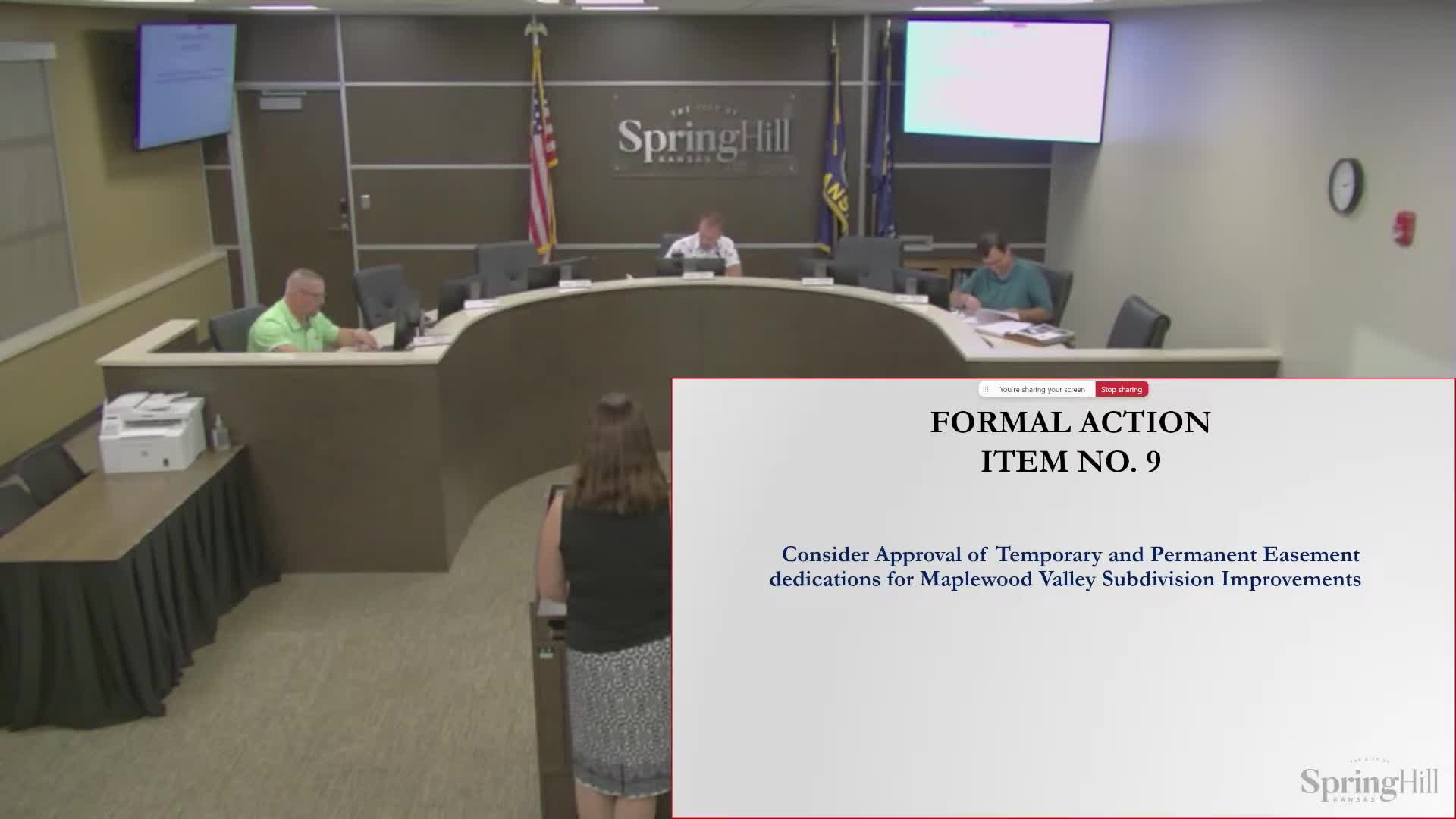 Council accepts city-dedicated easements to support Maplewood Valley subdivision work