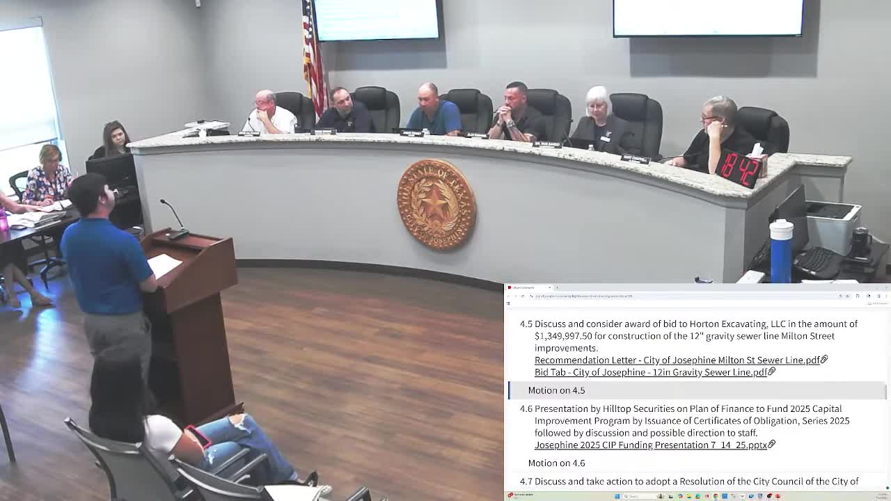 City Council awards $1.35M Milton Street project contract to Horton Escalating LLC