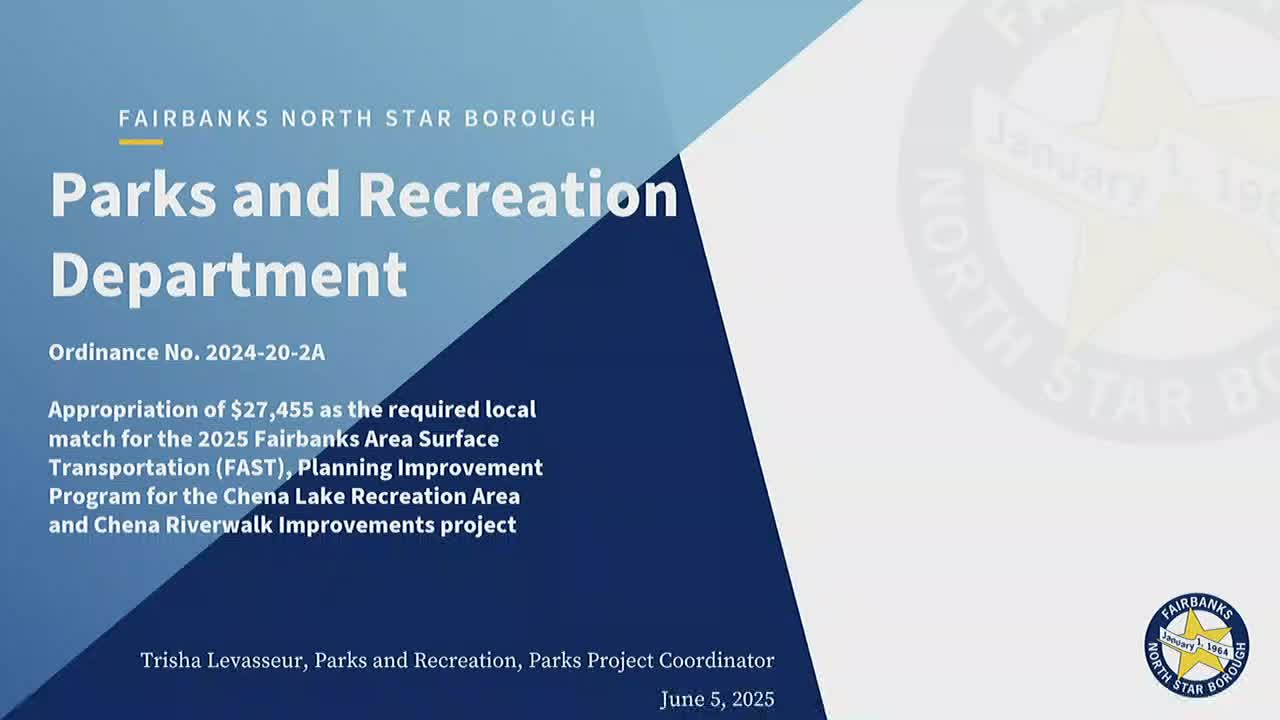 Assembly committee reviews $27,455 match for Chena Riverwalk and Chena Lake trail upgrades