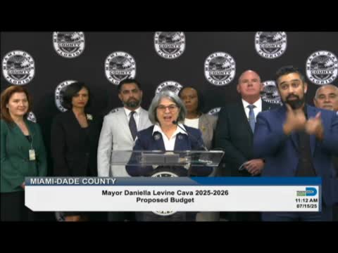 Mayor Daniella Levine Cava proposes flat millage for Miami Dade County budget