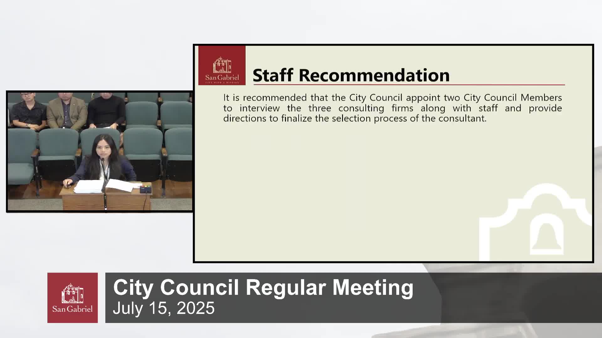 City Council appoints Chan and Herrera Avila to consulting firm selection subcommittee