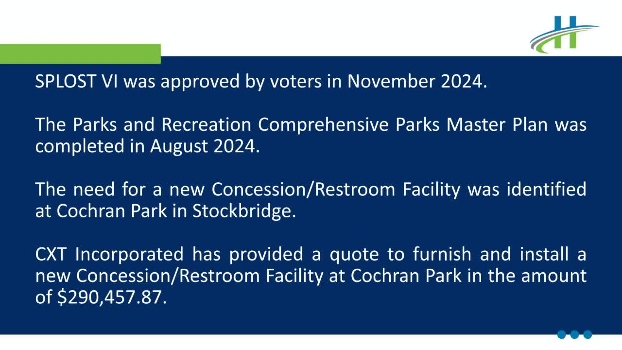 Commissioners approve upgrades using SPLOST 6 funds for parks and construction projects