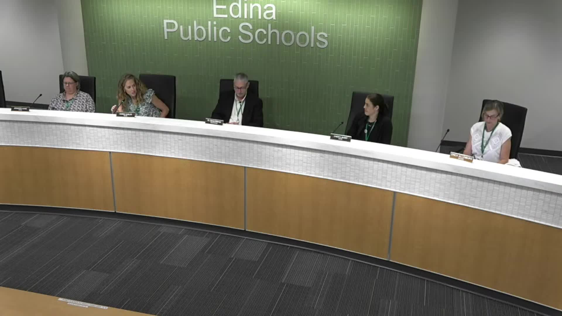 Edina Public Schools Board acknowledges staff and discusses policy updates
