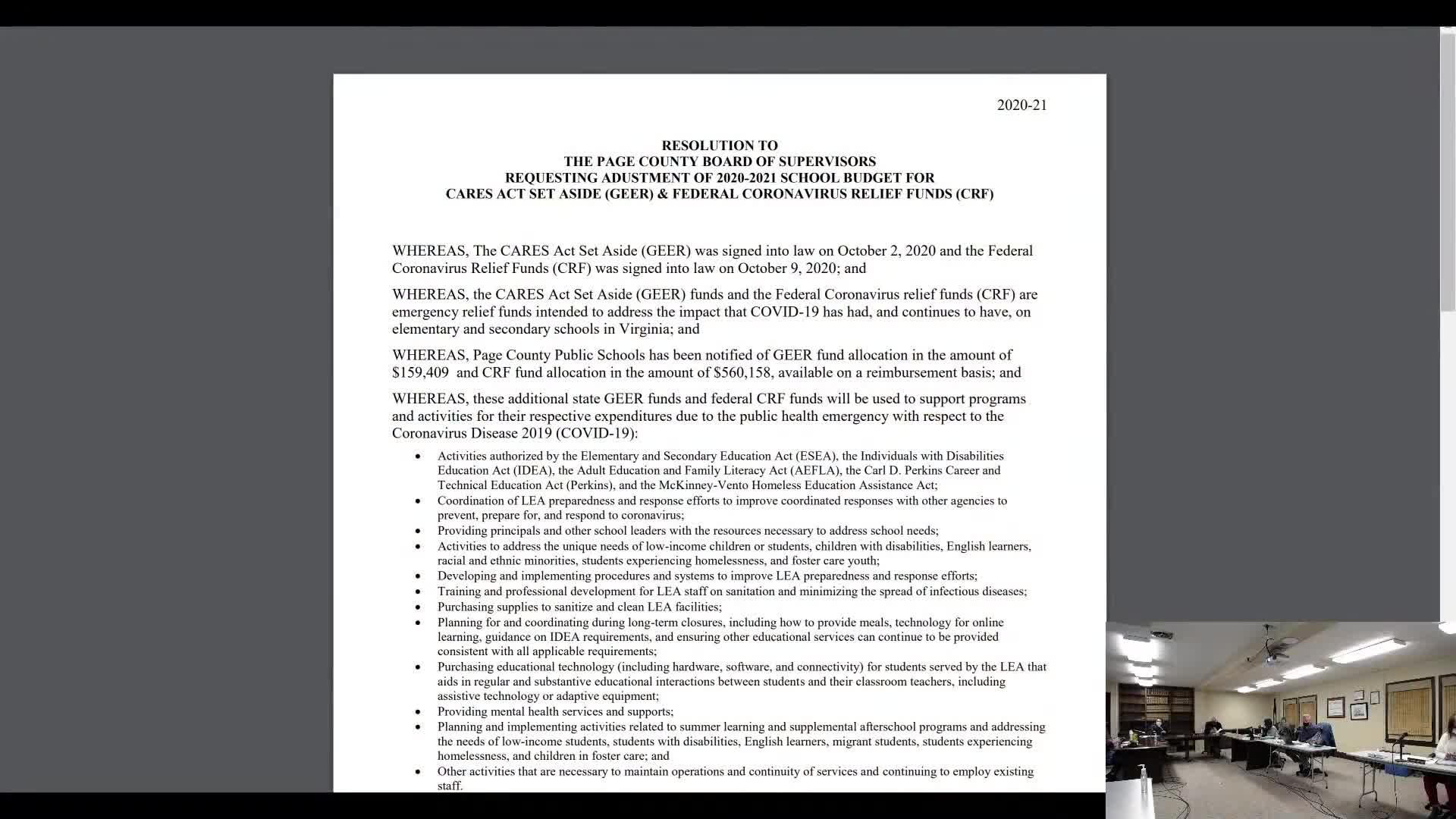 Page County Supervisors approve $719K funding for school COVID-19 response initiatives