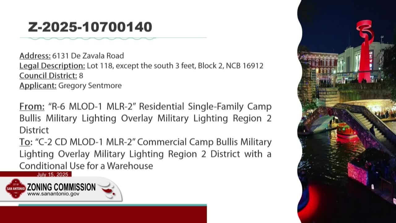 Zavala Road zone change approved for emergency services warehouse near residential area
