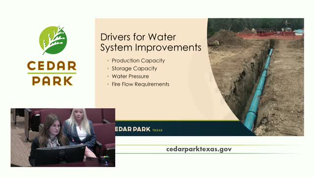 Cedar Park discusses water and wastewater impact fees during city council meeting