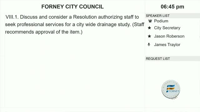 City Council authorizes stormwater master plan and drainage rate study