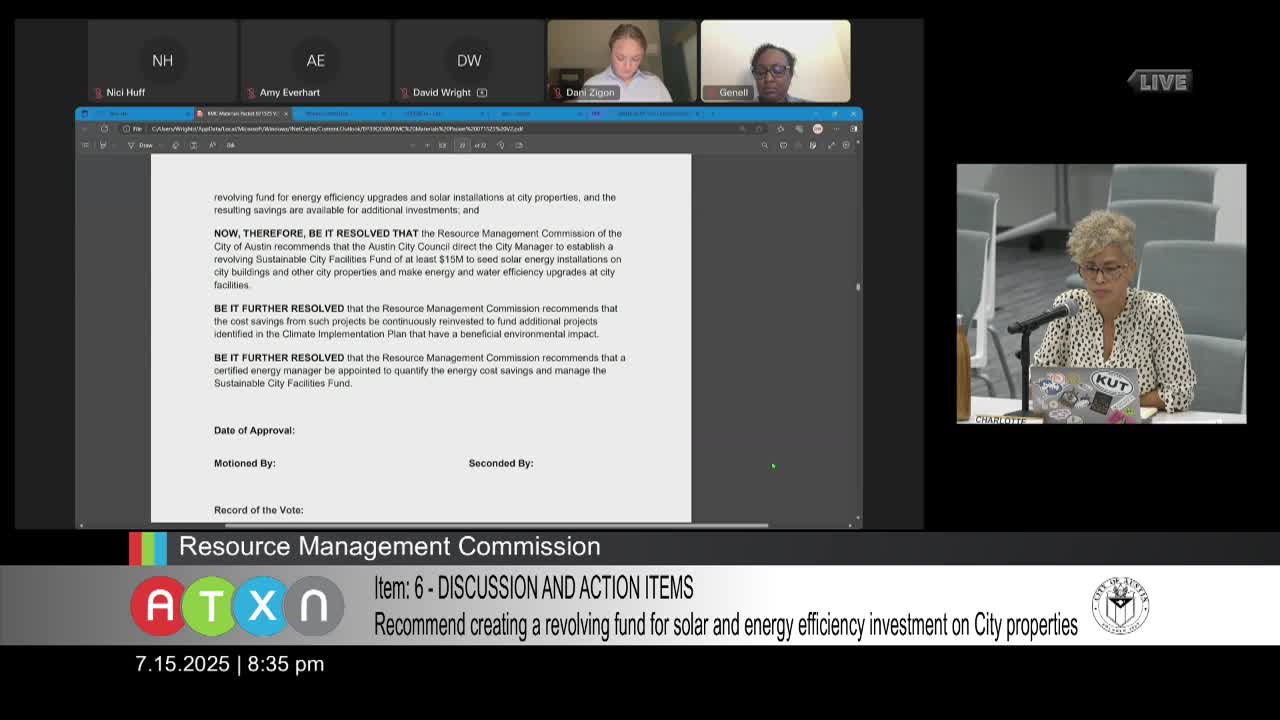 Commissioners Review $22M Solar Project and City Building Data Needs