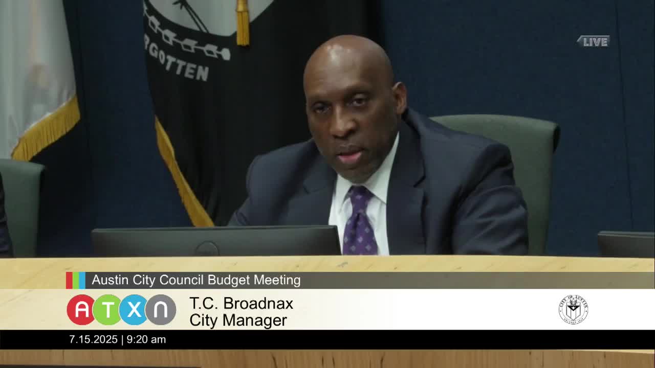 Austin City Manager presents balanced budget for 2025 2026 amid financial challenges