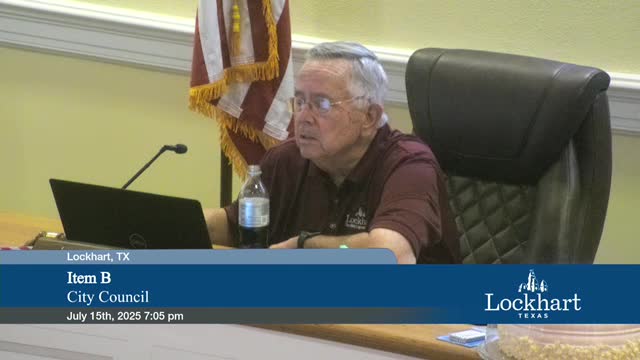 Lockhart City Council discusses water supply agreement with GBRA for Water Secure project