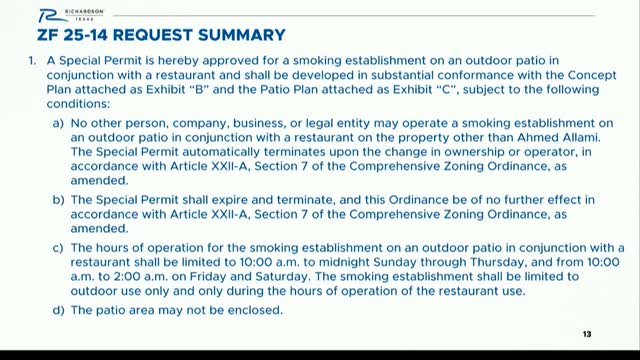 Commission Approves Special Permit for Ahmed Alami's Outdoor Smoking Area in Plano