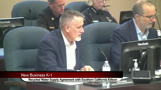 City Council approves new recycled water agreement with SCE reducing supply obligations