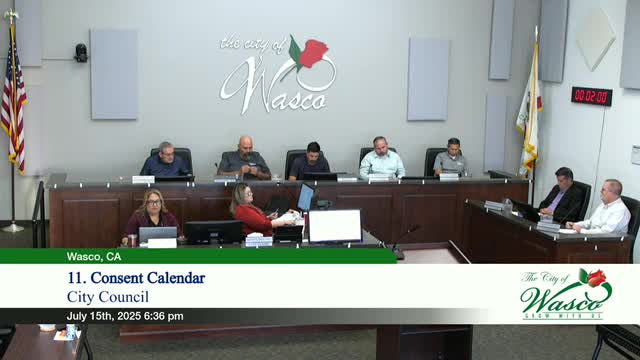Wasco City Council Introduces Ordinance on Public Decency Offenses