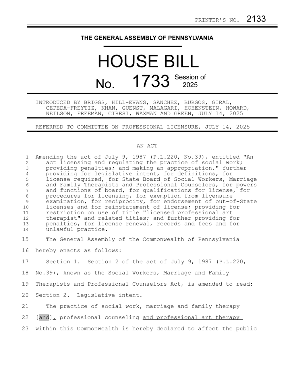 Pennsylvania Board Granted Authority to Regulate Social Work and Counseling Licenses