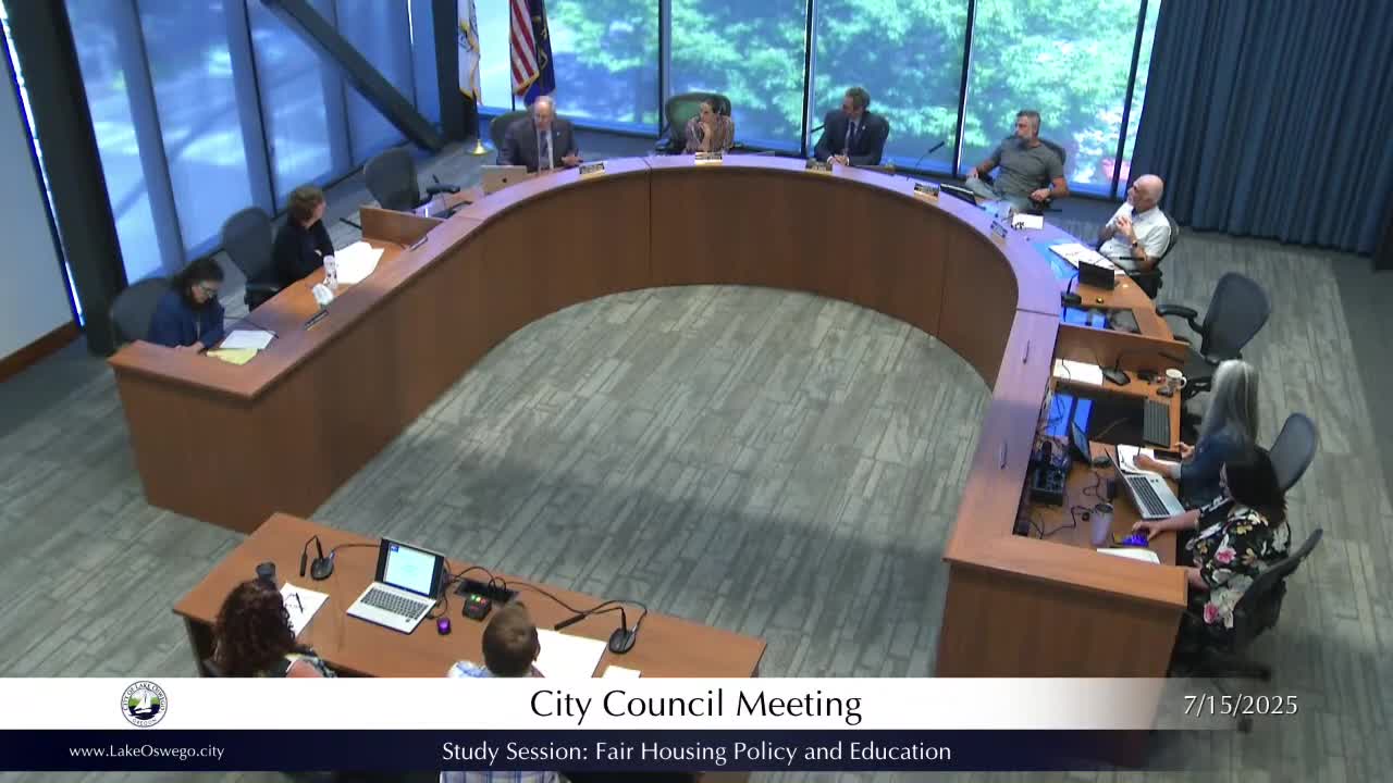 Lake Oswego Council Discusses Fair Housing Policy Adoption Amid Compliance Clarifications
