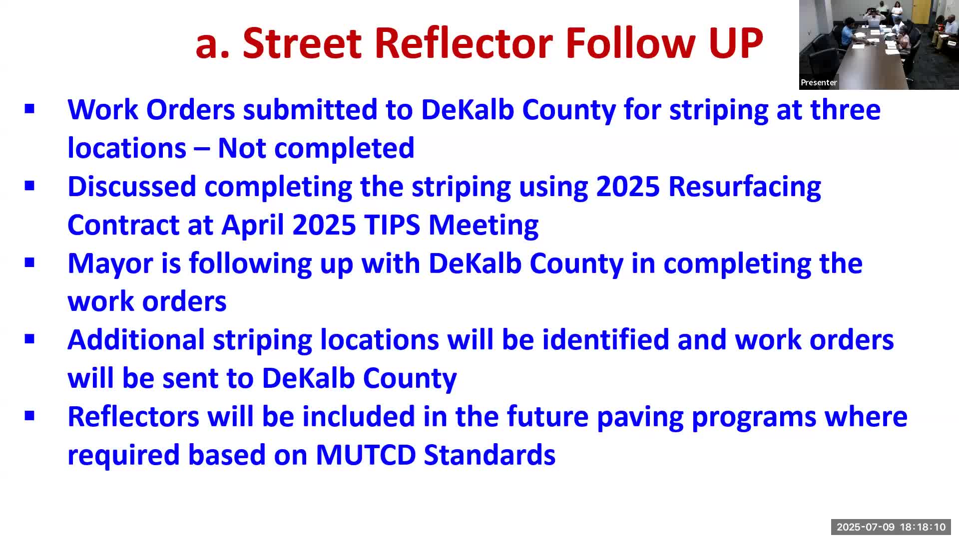 Mayor Works with DeKalb County to Complete Road Striping Projects