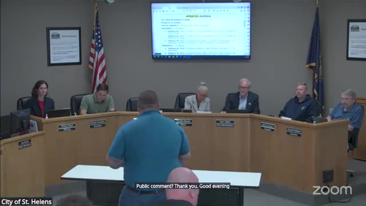 St. Helens Resident Nick Florey Supports New Water Bill Fee Proposals