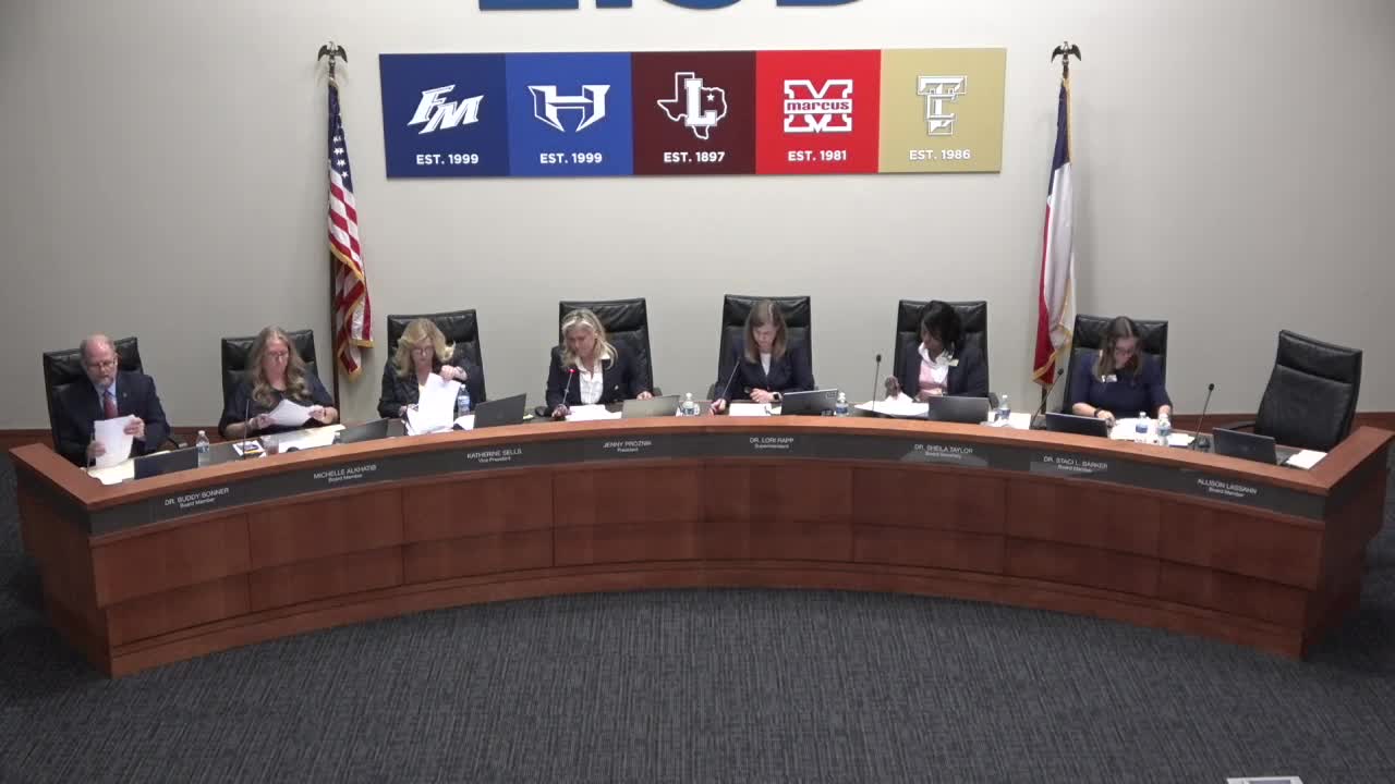 Lewisville ISD board adopts 2025–26 compensation resolution tied to HB2; district still faces projected deficit