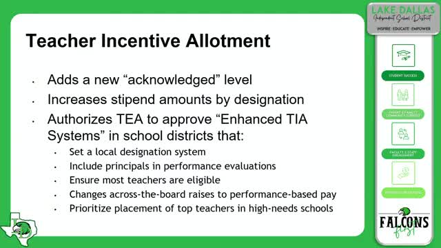 Lake Dallas ISD outlines teacher pay raises and changes to incentive allotments