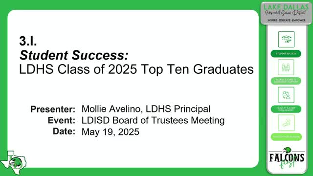 Lake Dallas High School Celebrates Top 10 Graduates Class of 2025