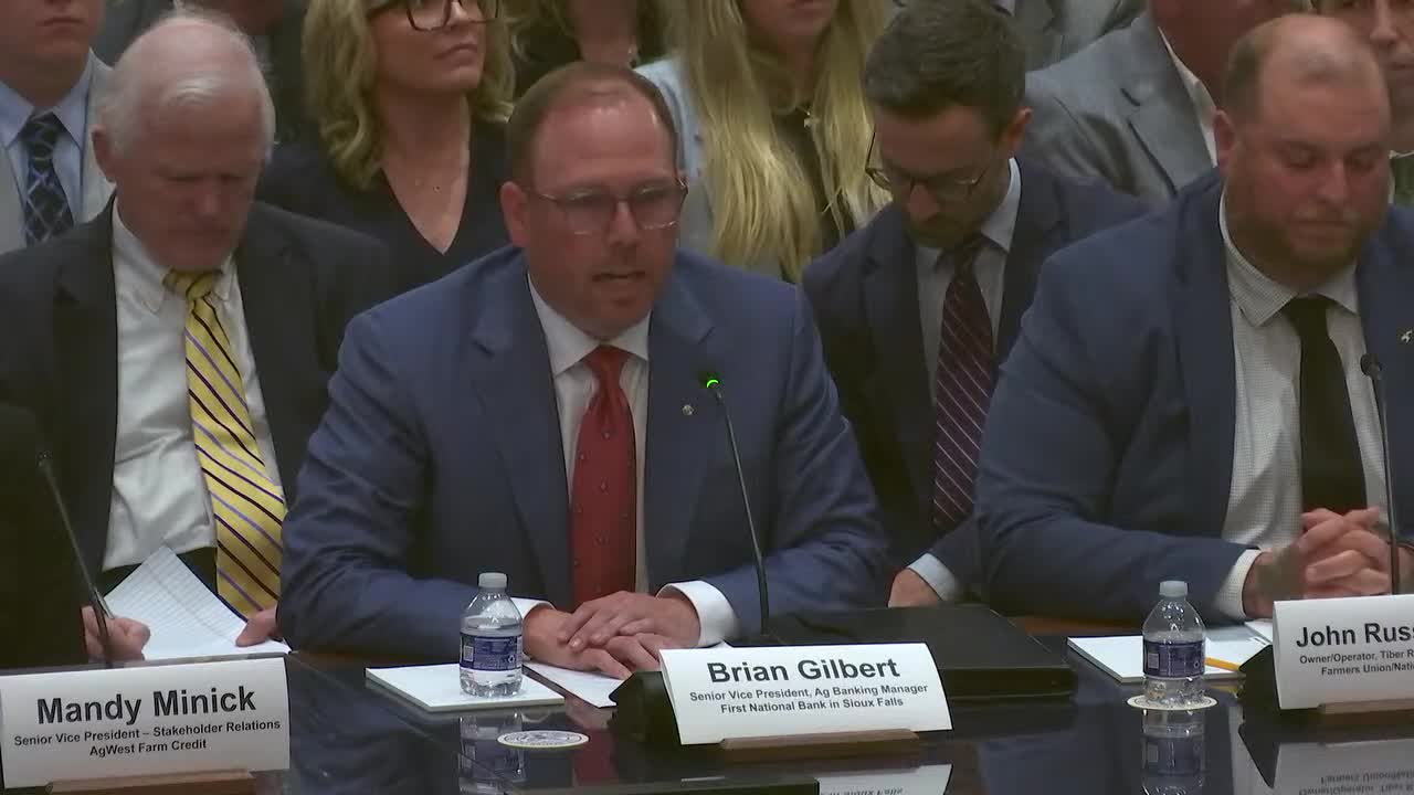 Brian Gilbert highlights community banks' role in agricultural lending at First National Bank