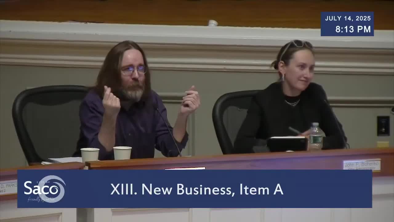 Saco City Council Discusses Plans for Parks and Real Estate Development