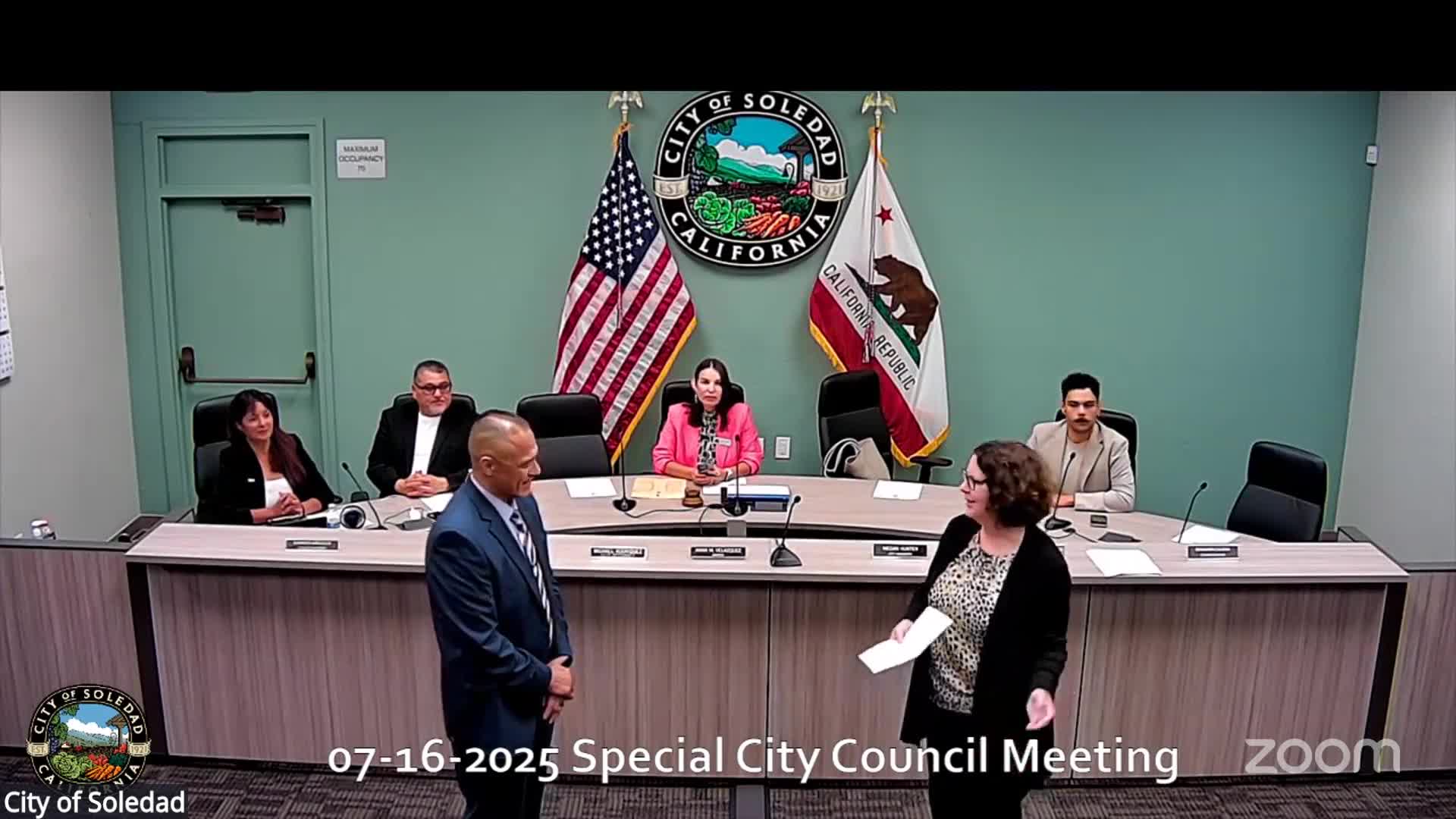 Soledad City Council Welcomes New Police Chief Patrick Valenzuela at Special Meeting