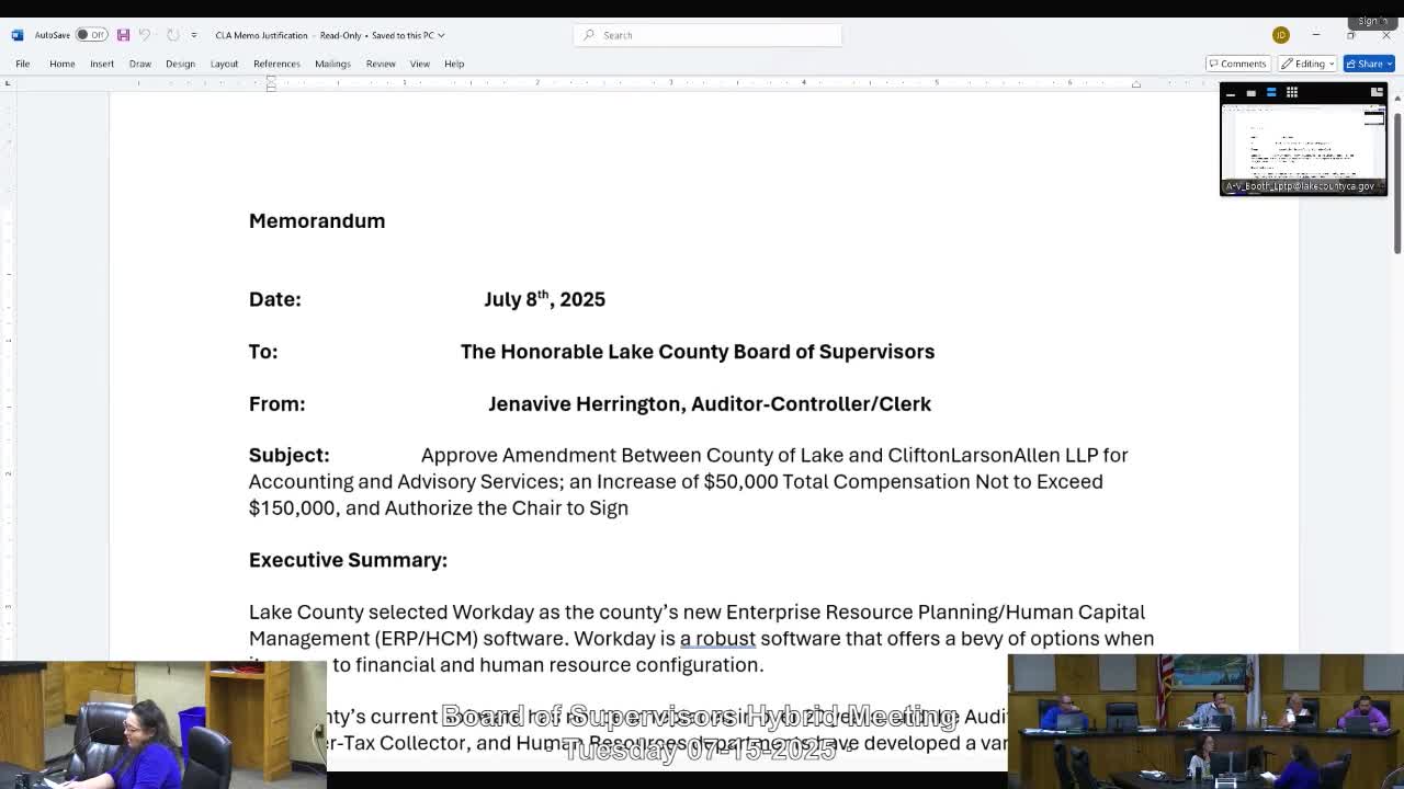 Lake County Approves $50K Increase for Clifton Larson Allen Contract