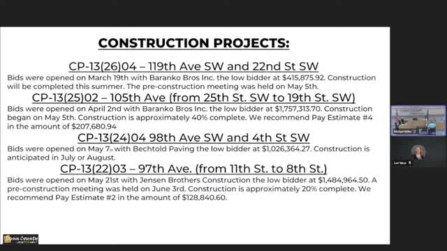 Dunn County approves construction pay estimates and accepts Pinewood Meadows bid at $606,777