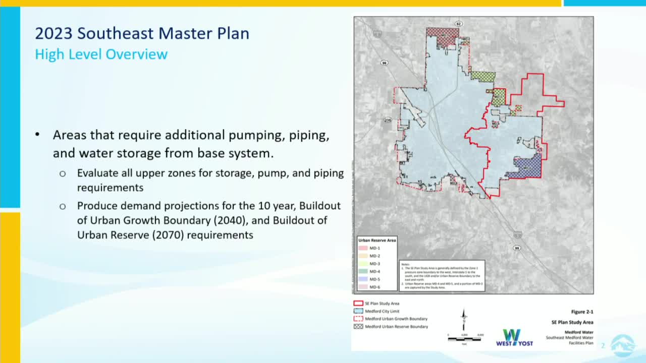 Medford outlines $121M water infrastructure plan to support urban growth needs