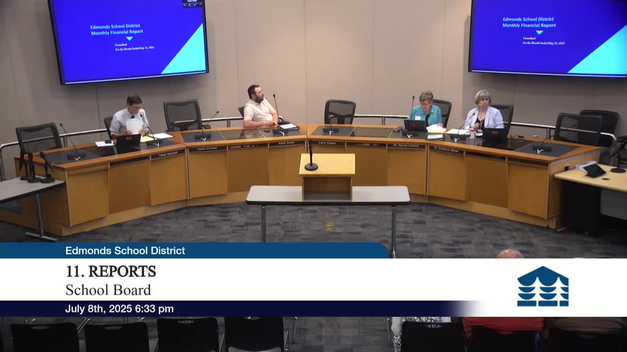 Edmonds School District board adopts 2025‑26 budget; fund balance projected at about 7.18%