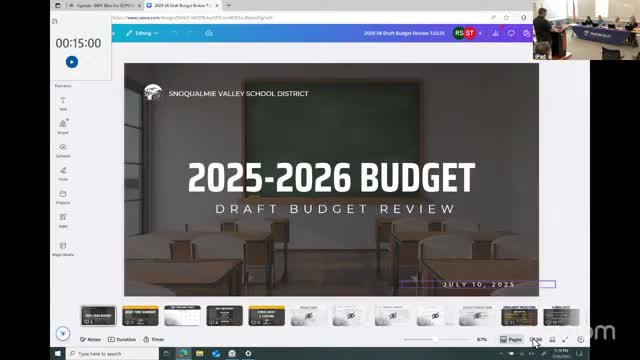 Snoqualmie Valley previews mostly balanced 2025–26 budget; preschool expansion, transportation and staff changes highlighted