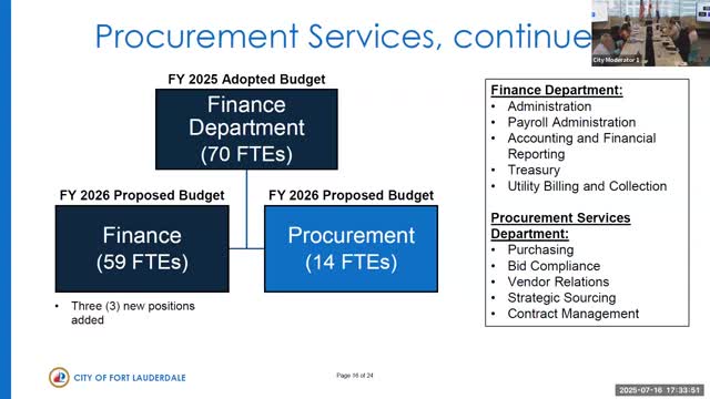 Fort Lauderdale City Manager Restructures Departments for Enhanced Efficiency and Service Delivery