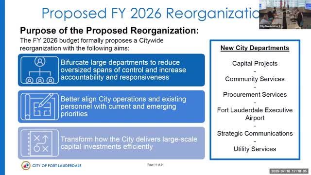 Fort Lauderdale reconfigures departments to enhance accountability and efficiency