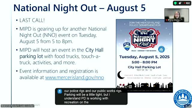 Mercer Island encourages communities to invite police for National Night Out events