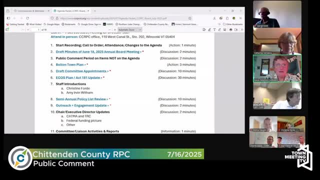 Planning Advisory Committee recommends approval of 2025 Bolton Town Plan