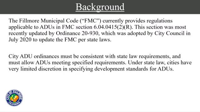 City Council Updates ADU Ordinance to Align with State Regulations