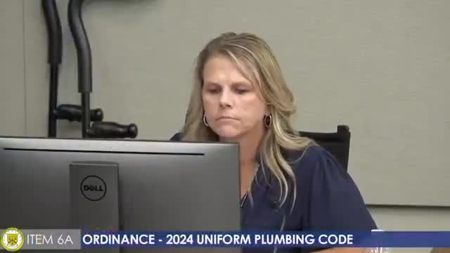 Council adopts 2024 Uniform Plumbing Code to replace 2018 standards