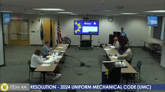 Committee approves Topeka adoption of the 2024 Uniform Mechanical Code with amendments