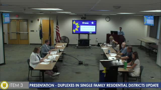 Topeka planning staff, housing committee propose allowing duplexes by right in single‑family zones