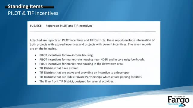 Fargo staff review property-tax incentives and TIFs, urge measured use amid caps