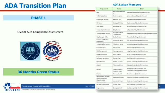 Denton City Departments Collaborate on ADA Inquiry Response Process