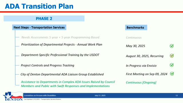 City Implements Annual ADA Transition Plan to Remove 9000 Barriers
