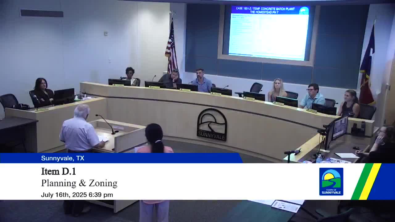 Homestead Residents Support Temporary Batch Plant Amid Dust Concerns