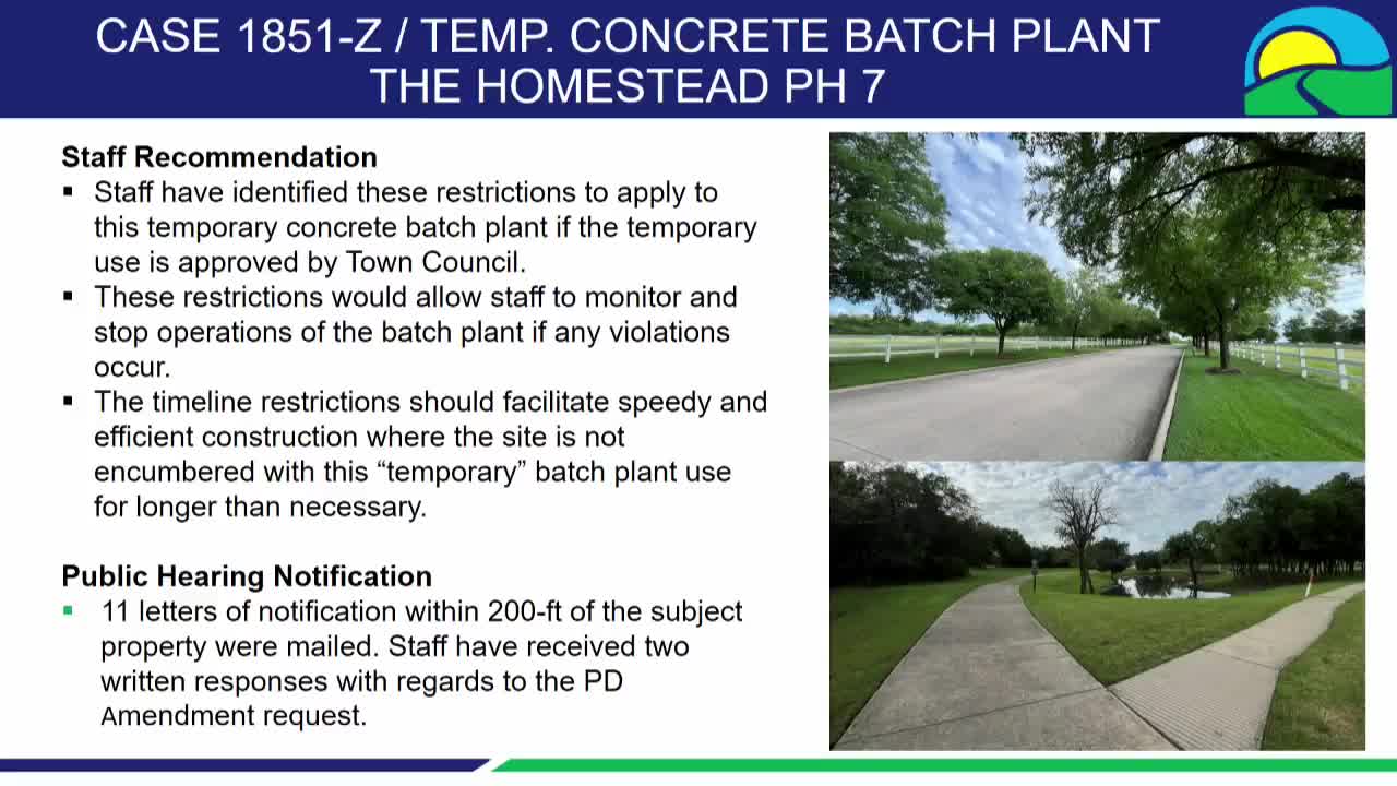 Douglas Properties outlines stormwater management and dust control for concrete batch plant