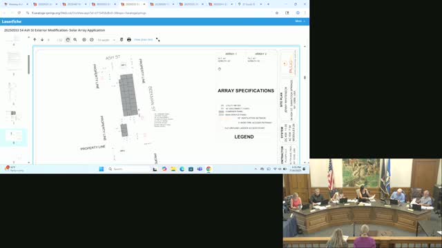 Saratoga Springs Design Review Board Approves Solar Panel Layout at 54 Ash Street