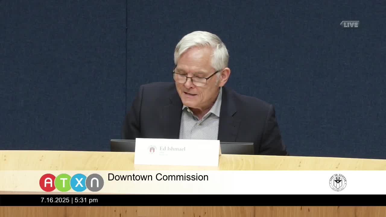Shanisha Johnson presents Downtown Austin plan update to planning commissioners