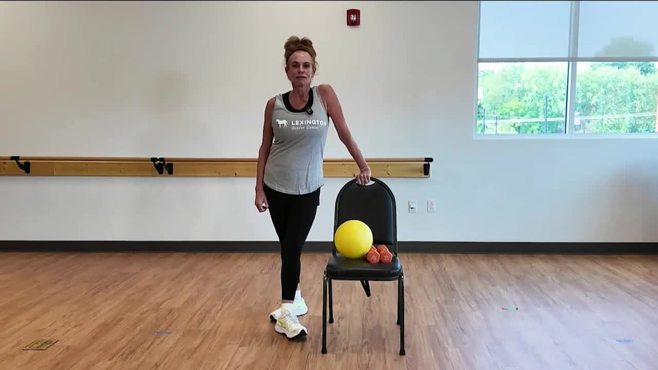 Diane Leads Get Up and Go Fitness Class at Lexington Senior Center