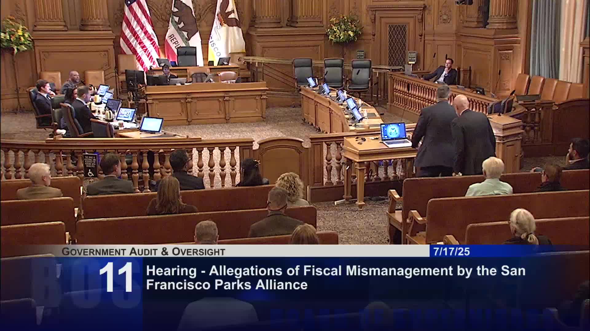 San Francisco Supervisors Recess Meeting for Short Bathroom Break